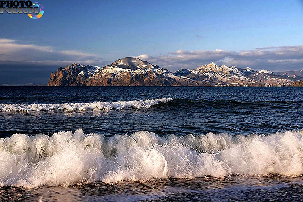 Крым зима Коктебель море