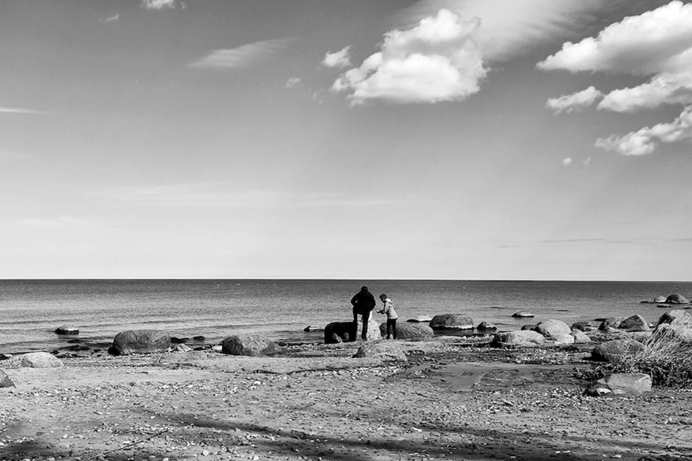 Море черно белое