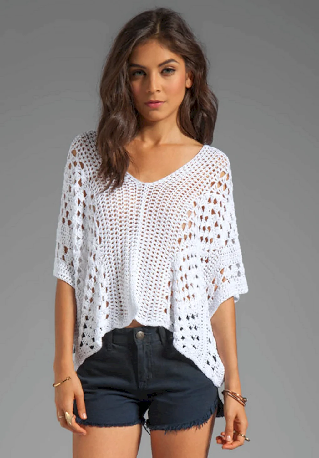 Белый кардиган Heine Crochet Cardigan