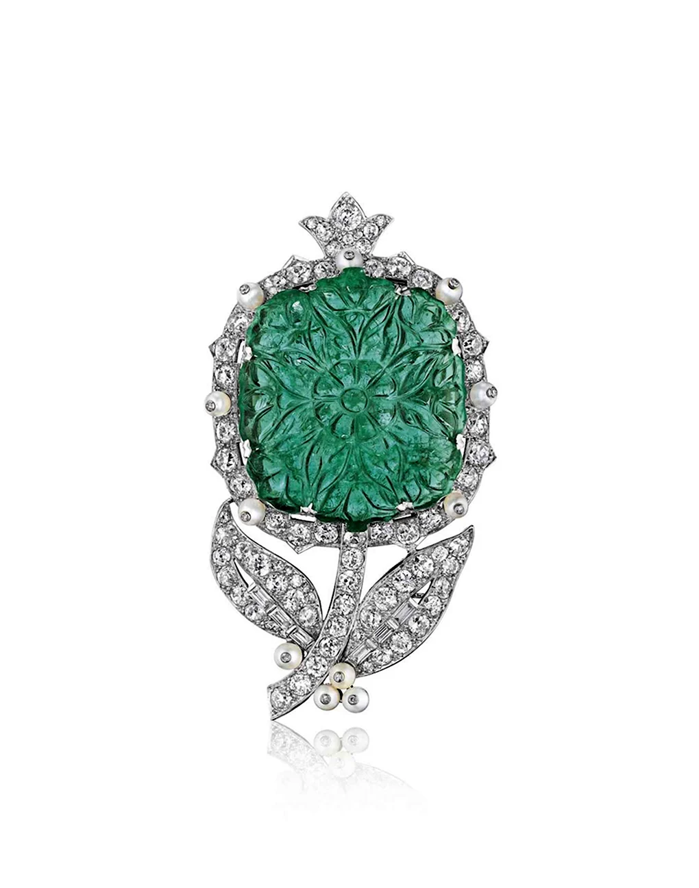 Cartier брошь Моголов изумруд
