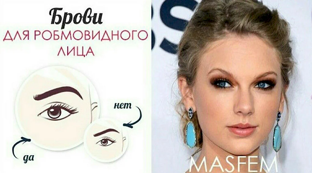 Форма бровей для сердцевидного лица