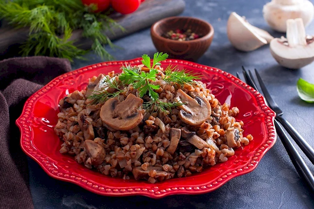 Гречка с грибами
