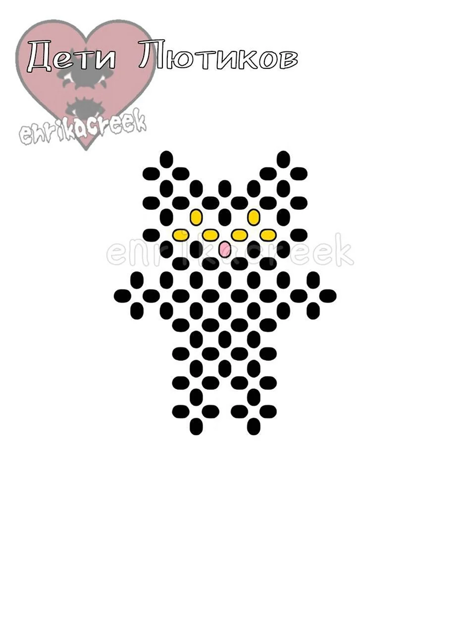 Котик из бисера схема