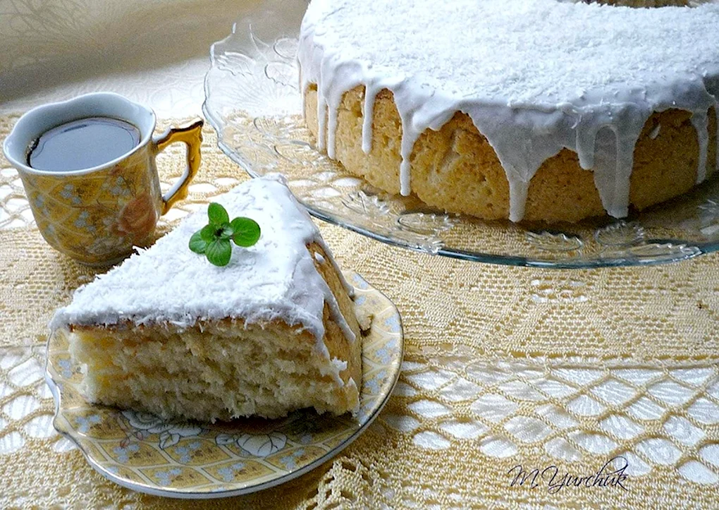 Лимонный кекс с кокосовой стружкой