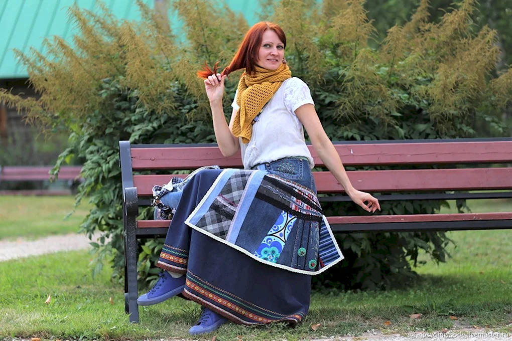 Лоскутная юбка в стиле бохо