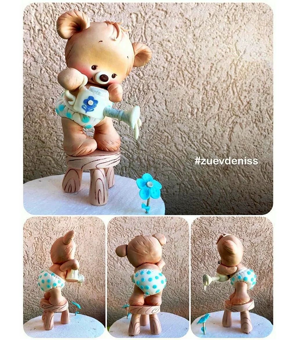 Мишка из мастики