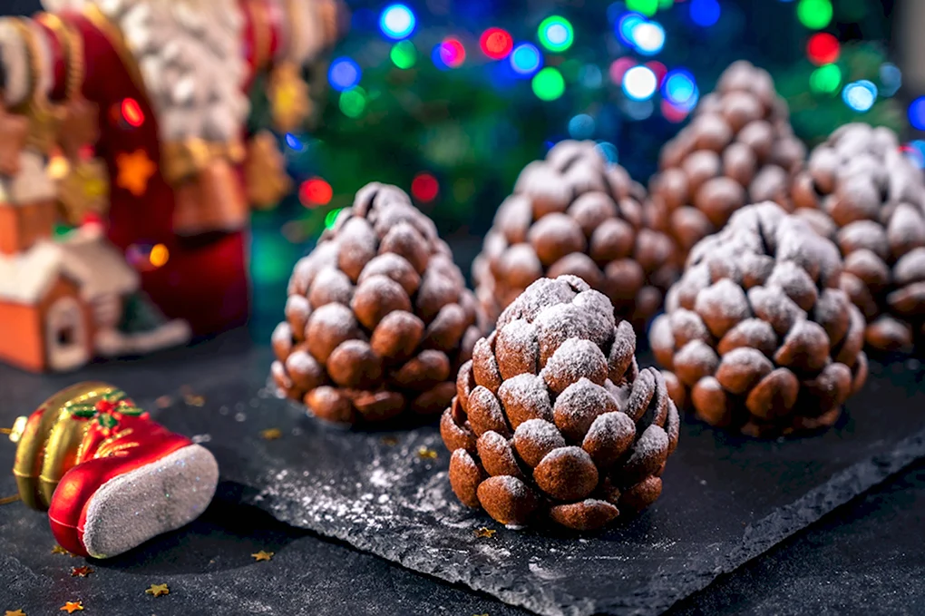 Печенье шишки новогодние