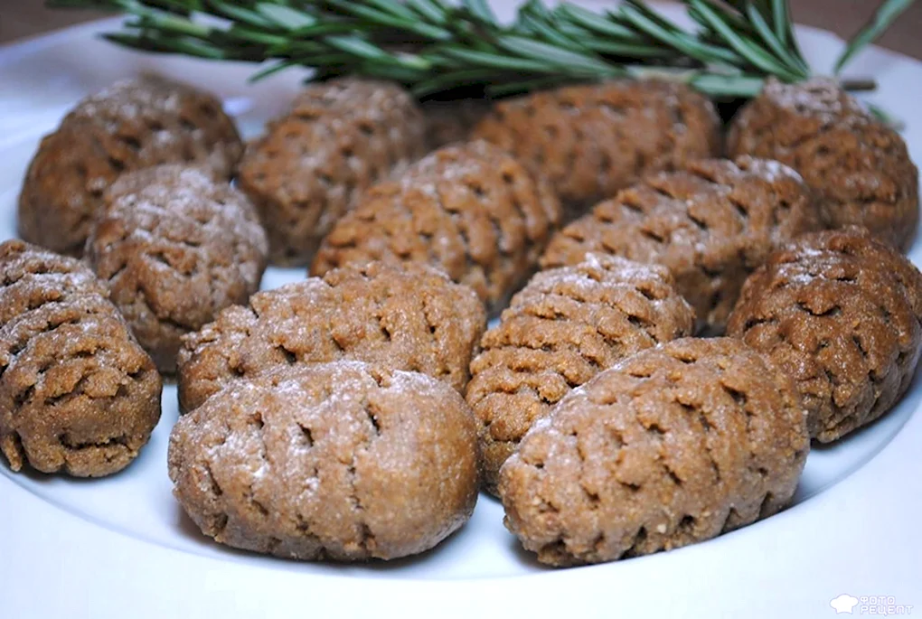 Печенье шишки новогодние