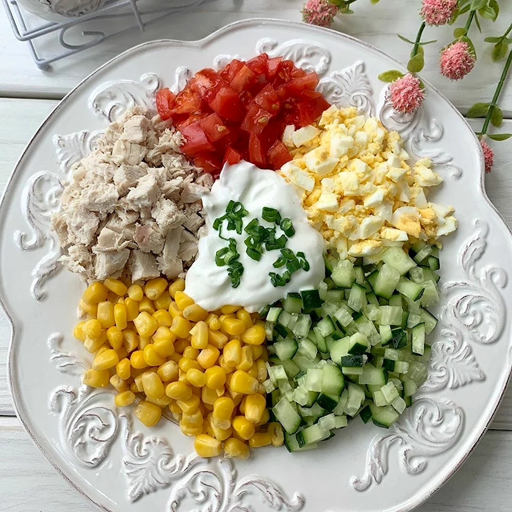 Салат куриная грудка кукуруза