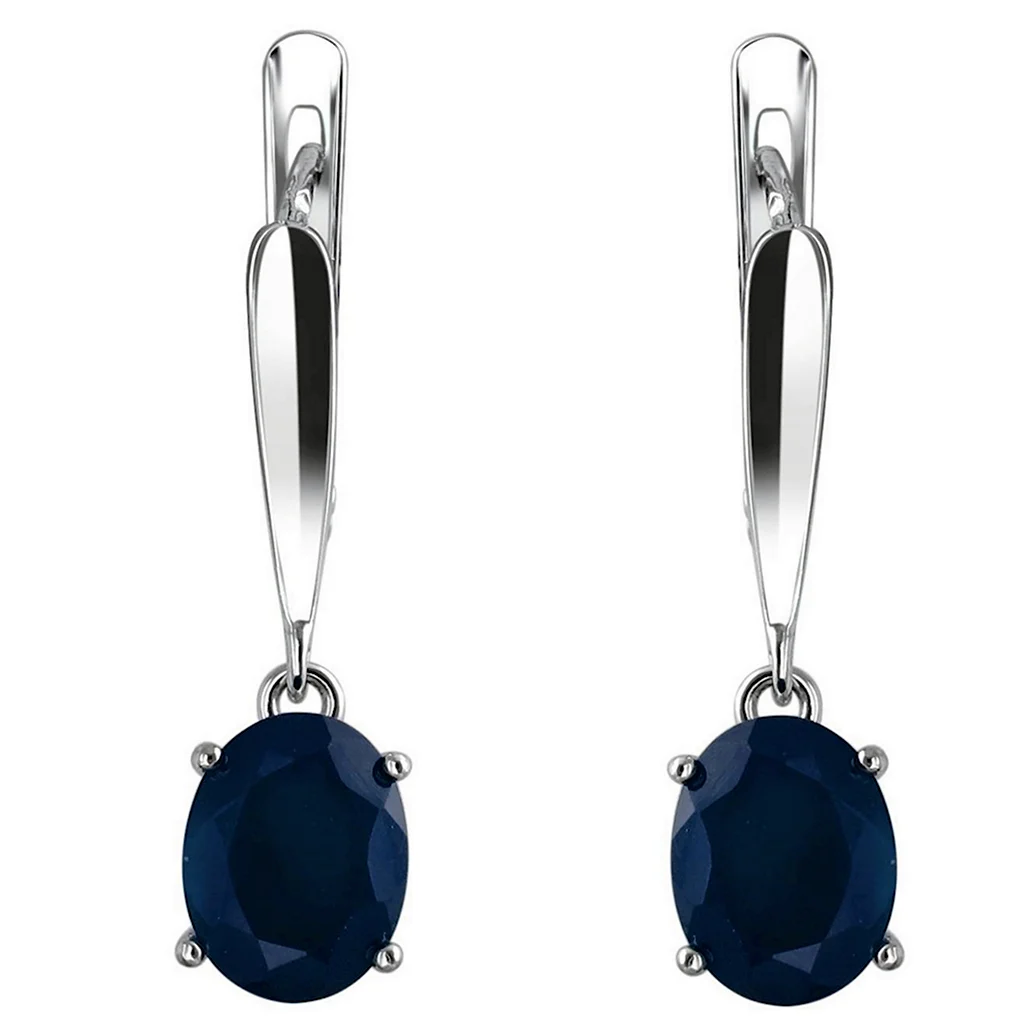 Серьги из серебра 925 с сапфиром