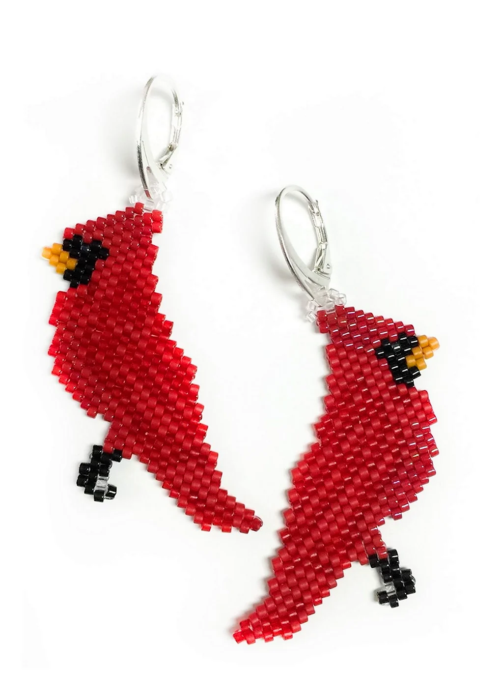 Серьги птицы из бисера