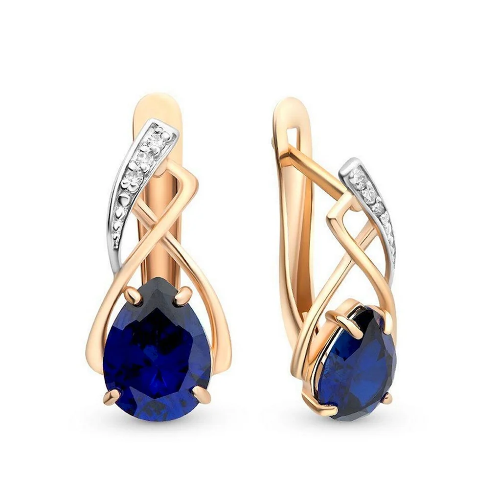 Серьги с сапфирами из золота 585