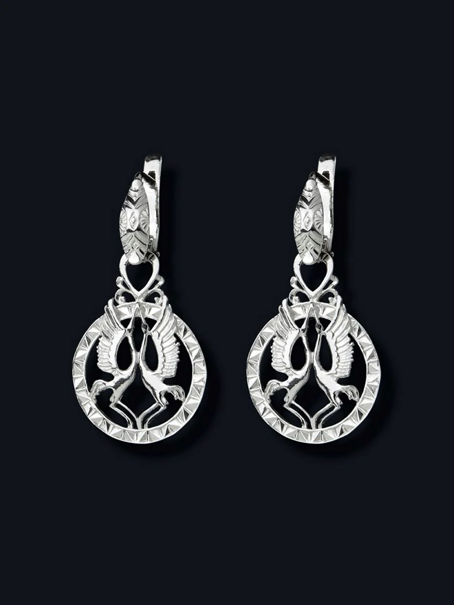 Серьги серебро Северная чернь