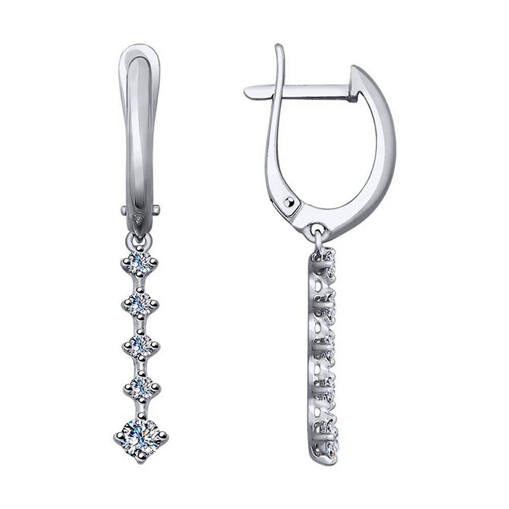Серьги SOKOLOV Diamonds из белого золота с бриллиантами