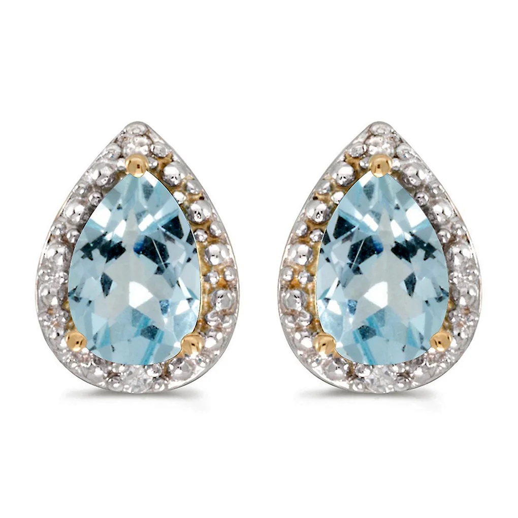 Серьги золото бриллиант Aquamarine