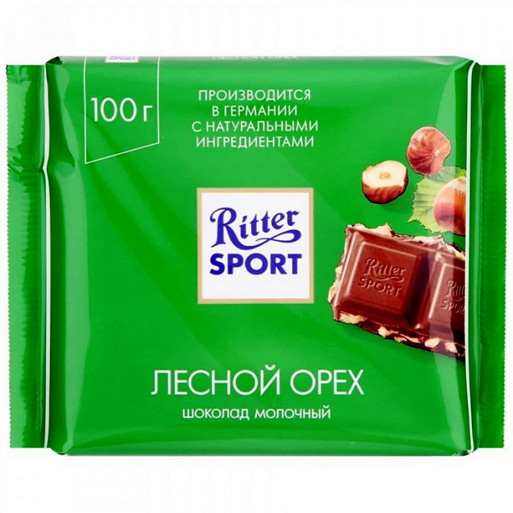 Шоколад Риттер спорт Лесной орех молочный 100г