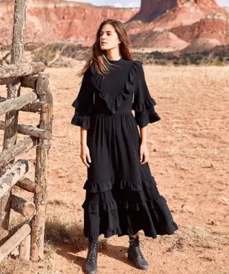 Vero Moda платье черное бохо