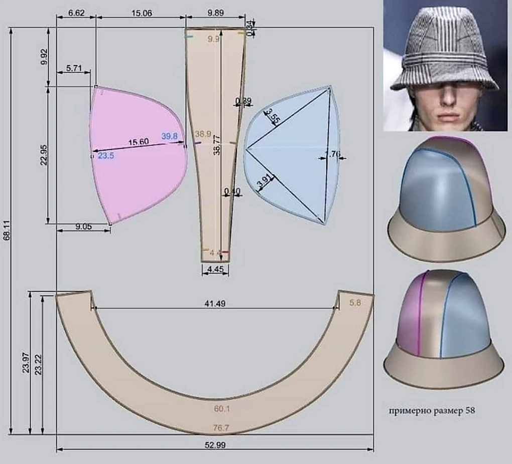 Выкройка шляпы cloche