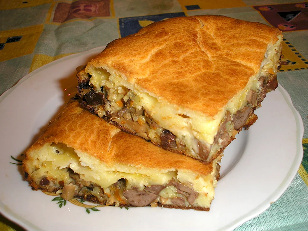 Заливной пирог с мясом