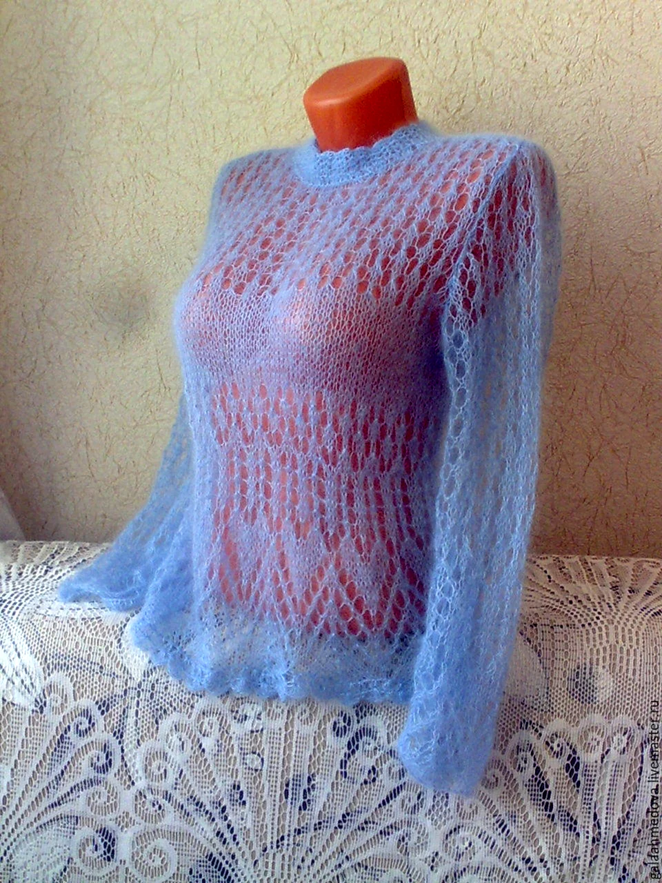 Жилет ажурный мохеровый