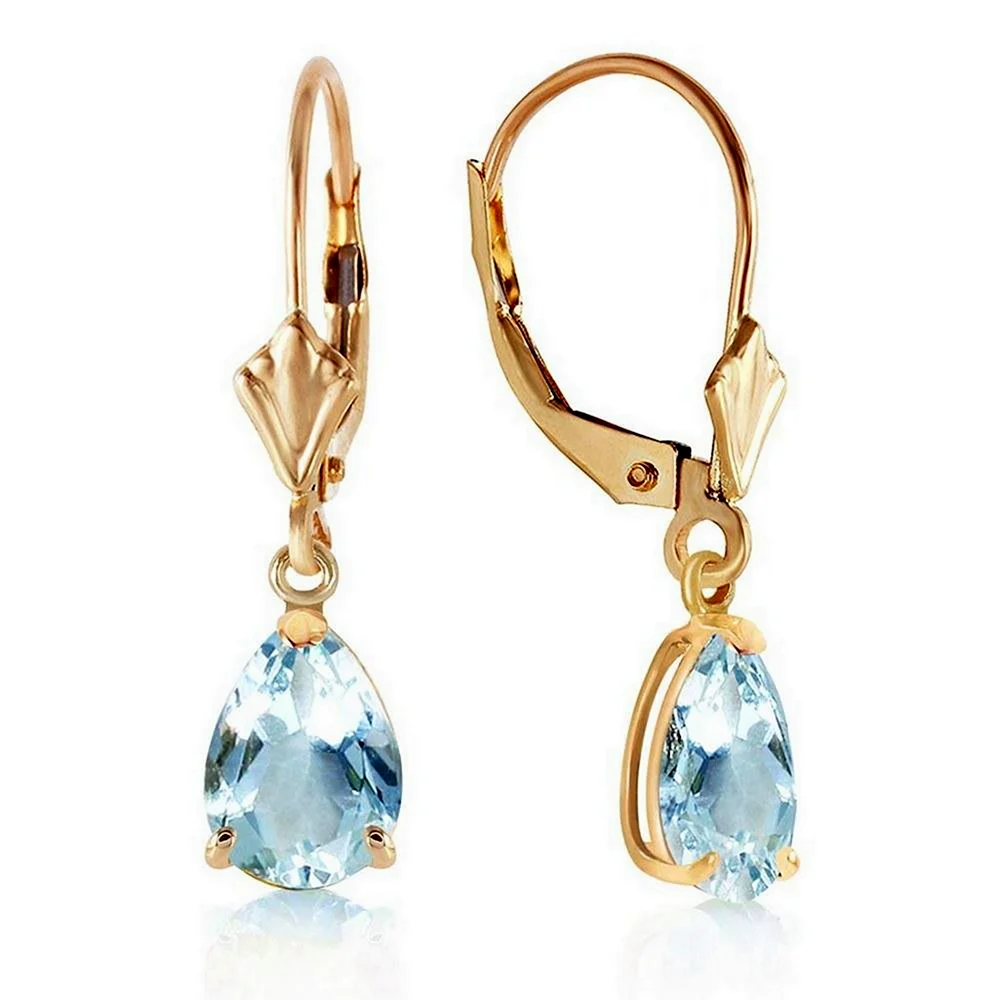 Золотые серьги Aquamarine 30797
